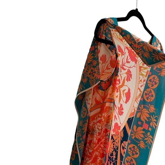 Bgbgmaxazria Iness Boho Kaftan Printed Mini Knee Length Dress Pink Blue XS - Picture 10 of 13